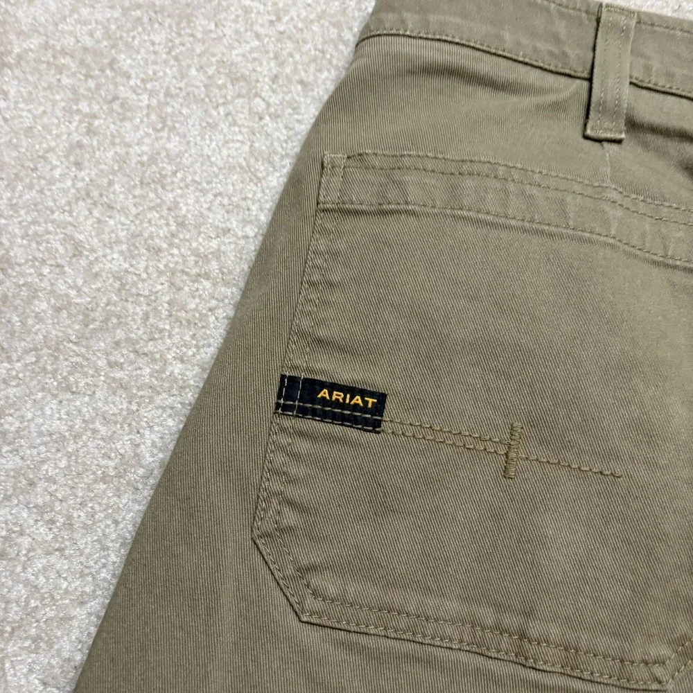Ariat Rebar M4 Pants Mens 38x26.5 Khaki Relaxed Bootcut Work‎ Carpenter Utility